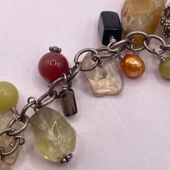 Vintage Polished gems charm bracelet - Picture 3 of 4